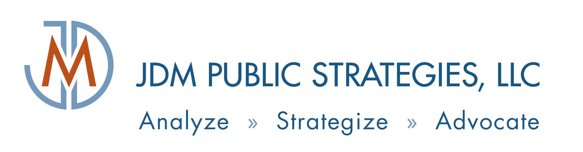 A blue and white logo for the public strategy group.